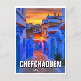 Solnedgång i Chefchaouen Marocko Resa Vykort