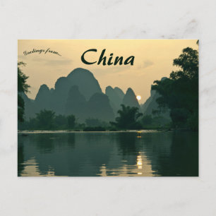 Solnedgång i China Vykort