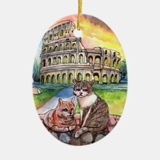 Solnedgång i Coliseum Julgransprydnad Keramik