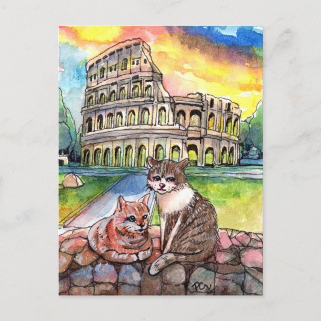 Solnedgång i Coliseum Vykort (Framsida)