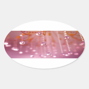 Solnedgång i Crystal Stickers Ovalt Klistermärke