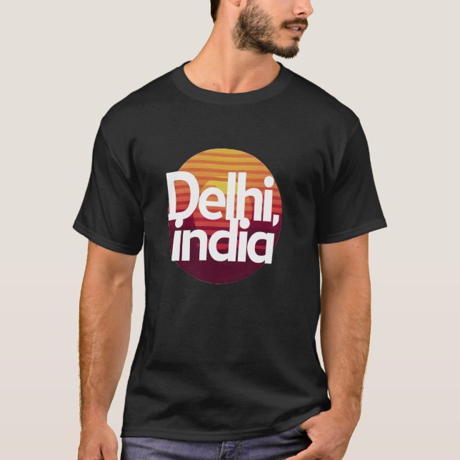 Solnedgång i Delhi, Indien T Shirt (Framsida)