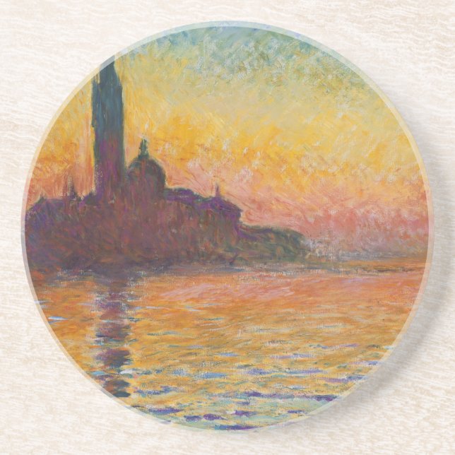 Solnedgång i den Venedig kustfartyget Underlägg Sandsten (Framsidan)