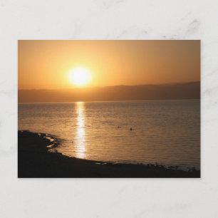 Solnedgång i det döda havet vykort