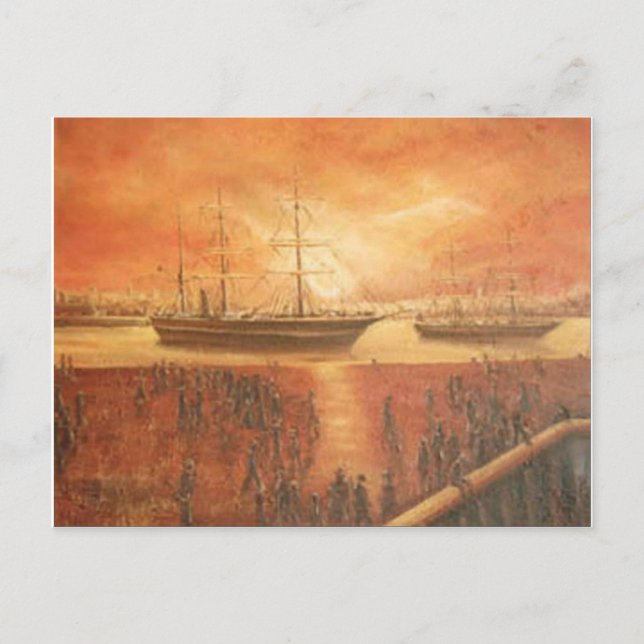 Solnedgång i det förflutna vykort (Framsida)