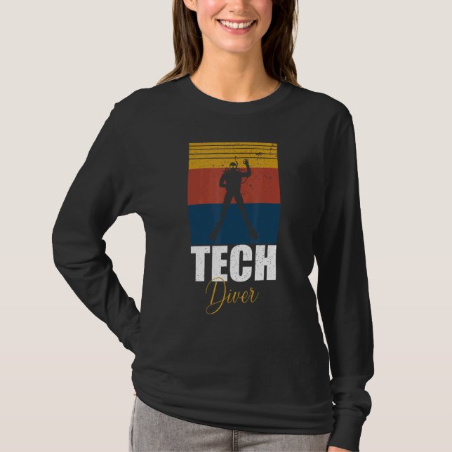 Solnedgång I Dive Deep Retro Rectangle Te T Shirt (Framsida)