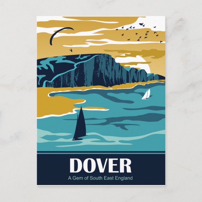 Solnedgång i Dover, England Vykort (Framsida)