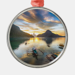 Solnedgång i El Nido Julgransprydnad Metall