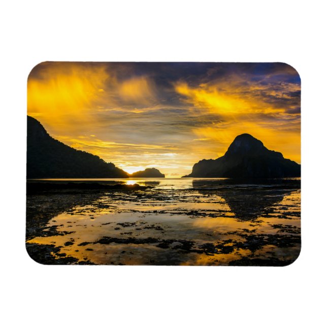 Solnedgång i El Nidos vik Magnet (Horisontell)