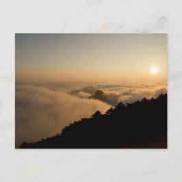 Solnedgång i ett China Huang-berg Vykort