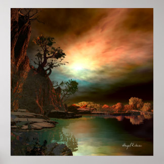 Solnedgång i färg poster