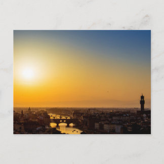 Solnedgång i Florens, Italien Vykort