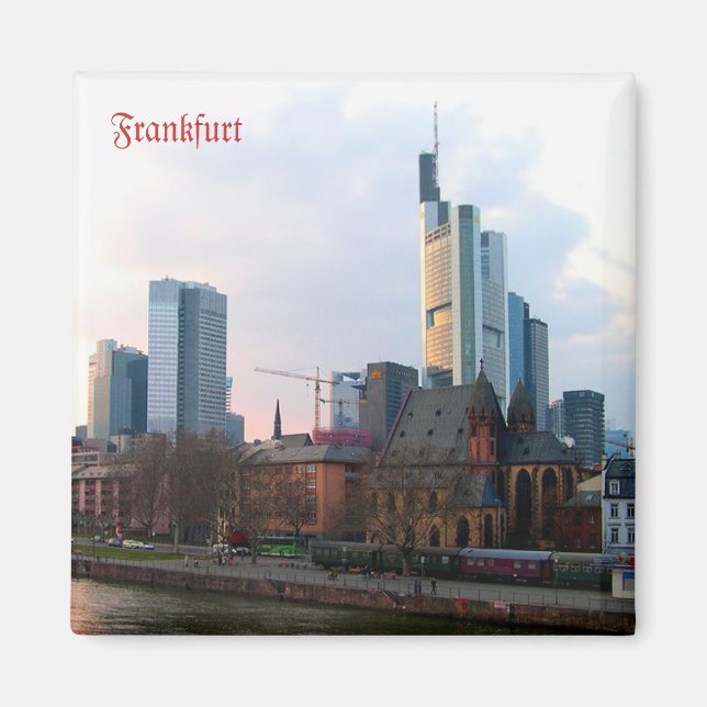 Solnedgång i Frankfurt, Tyskland Magnet (Framsidan)
