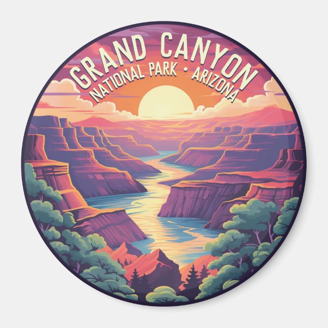 Solnedgång i Grand Canyon nationalpark Arizona Magnet (Framsidan)