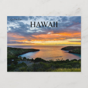 Solnedgång i Hanauma Bay Hawaii Vykort