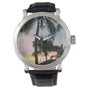 Solnedgång i Handflatan Tropical Ligcape Photograp Armbandsur