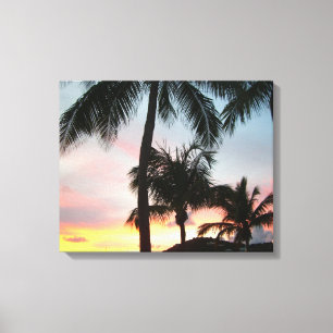 Solnedgång i Handflatan Tropical Ligcape Photograp Canvastryck