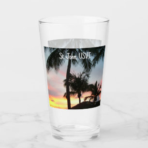 Solnedgång i Handflatan Tropical Ligcape Photograp Glaskopp