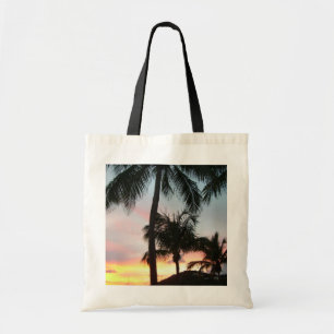 Solnedgång i Handflatan Tropical Ligcape Photograp Tygkasse