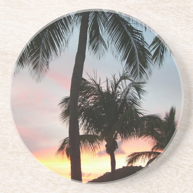 Solnedgång i Handflatan Tropical Ligcape Photograp Underlägg (Framsidan)