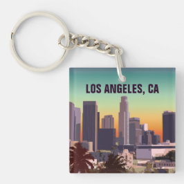 Solnedgång i i stadens centrum Los Angeles,