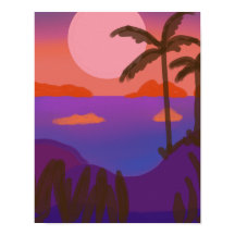 Solnedgång i isolerad lagun