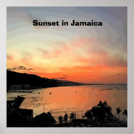 Solnedgång i Jamaica Poster