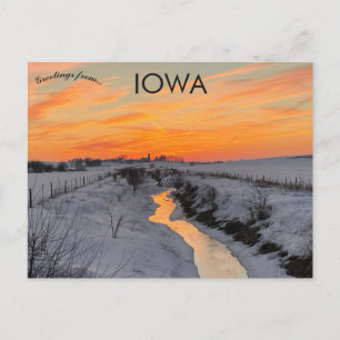 Solnedgång i Johnson County Iowa USA Vykort