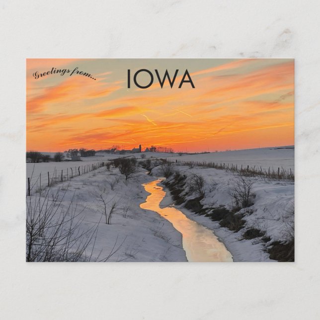 Solnedgång i Johnson County Iowa USA  Vykort (Framsida)
