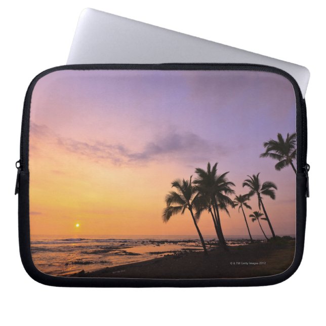 Solnedgång i Kahaluu Bay i Kona,Hawaii 2 Laptop Sleeve (Framsidan)