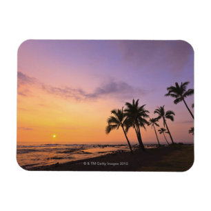 Solnedgång i Kahaluu Bay i Kona,Hawaii 2 Magnet
