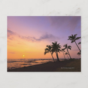 Solnedgång i Kahaluu Bay i Kona,Hawaii 2 Vykort