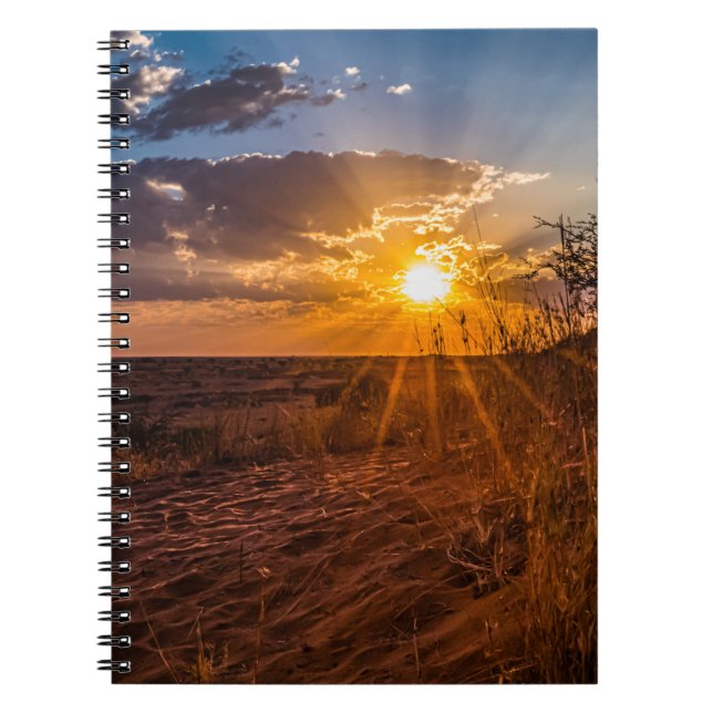 Solnedgång i Kalahari-öknen, Namibia Anteckningsbok (Framsidan)