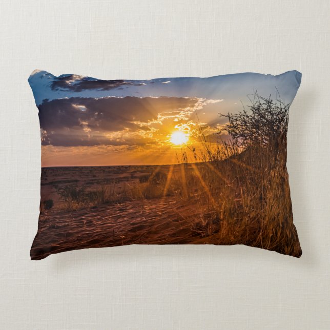 Solnedgång i Kalahari-öknen, Namibia Prydnadskudde (Framsidan)