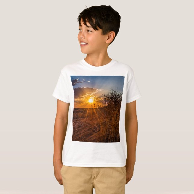 Solnedgång i Kalahari-öknen, Namibia T Shirt (Hel framsida)