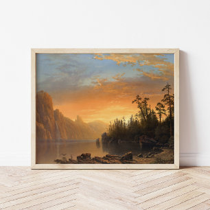 Solnedgång i Kalifornien Albert Bierstadt Poster
