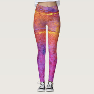 Solnedgång i Känslor i lilac, mauve, orange Leggings