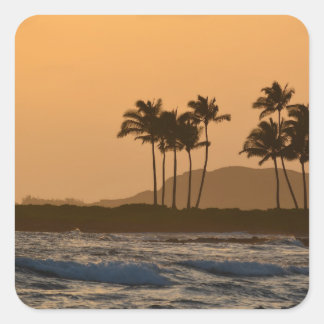 Solnedgång i Kauai Fyrkantigt Klistermärke