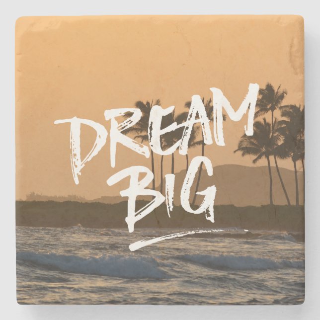 Solnedgång i Kauai Hawaii Dream Big Underlägg Sten (Framsidan)