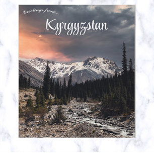 Solnedgång i Kirgizistan Vykort