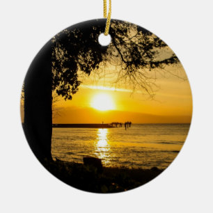 Solnedgång i Lahaina Julgransprydnad Keramik
