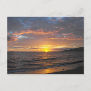 Solnedgång i Lahaina, Maui, Hawaii Vykort