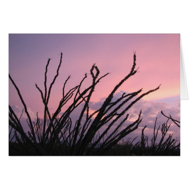 Solnedgång i lavenders hälsningskort (Framsidan Horizontal)