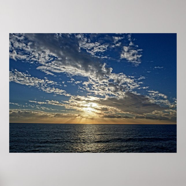 Solnedgång i Ligurien - Cinque Terre, Italien Post Poster (Framsidan)