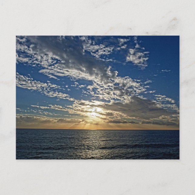 Solnedgång i Ligurien - vykort för Cinque Terre (Framsida)