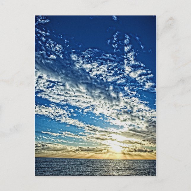 Solnedgång i Ligurien - vykort för Cinque Terre (Framsida)