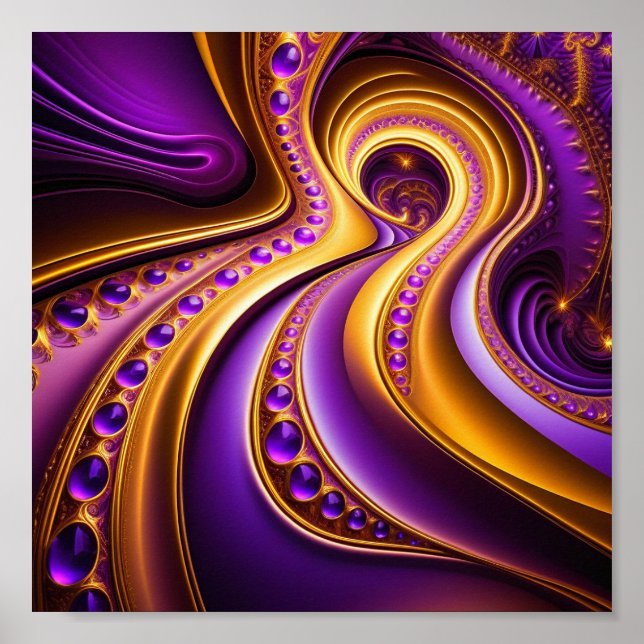 Solnedgång i Lila Desert Poster (Framsidan)