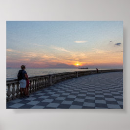 Solnedgång i Livorno Poster