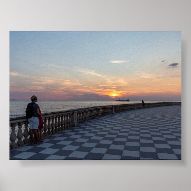 Solnedgång i Livorno Poster (Framsidan)