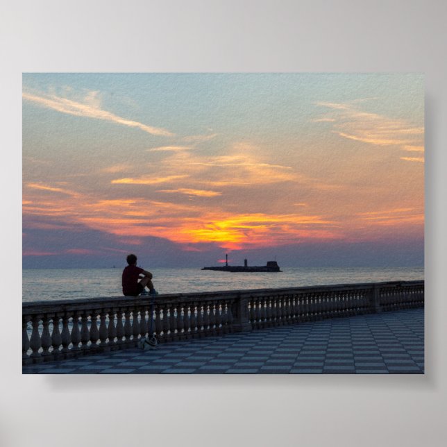 Solnedgång i Livorno Poster (Framsidan)